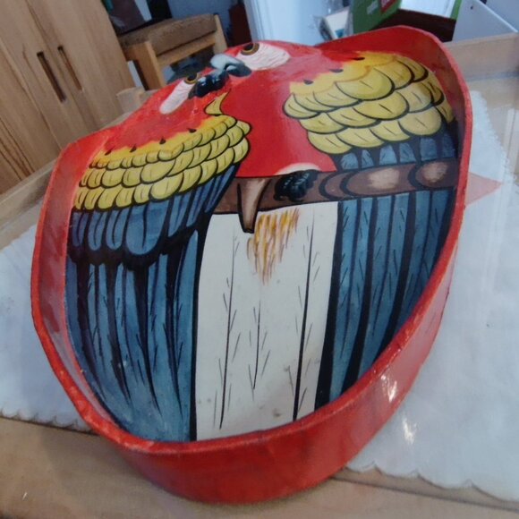 Vintage Tropical Macaw Parrot Wooden Tray / Wall Decor - Picture 3 of 9